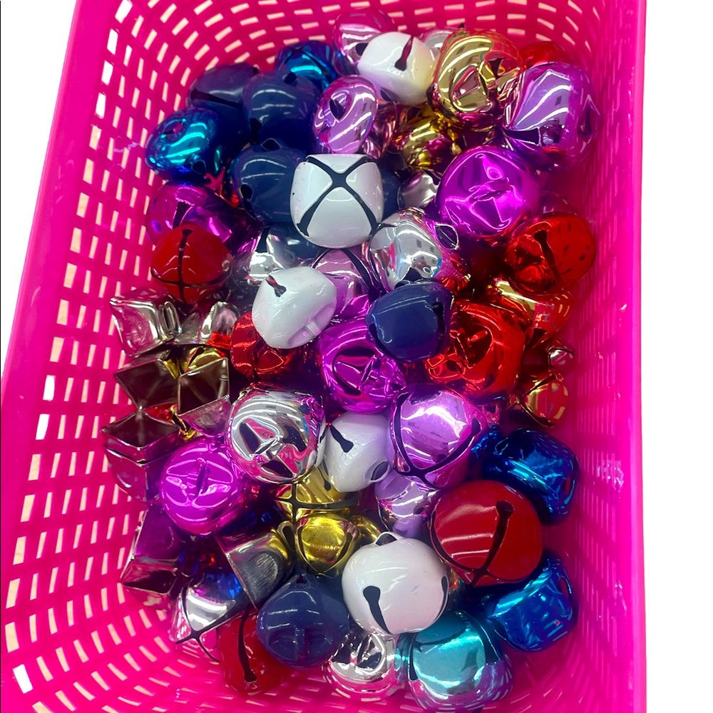 100 Colored Bells, Various Sizes and Colors,New